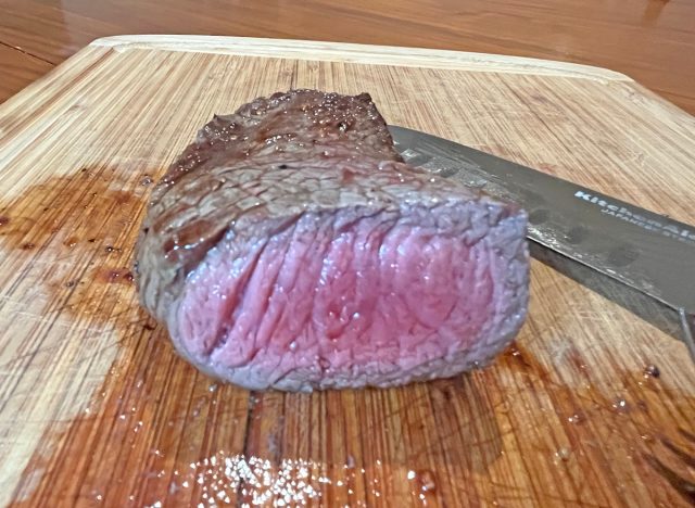 Verde Farms grass-fed sirloin steak cooked