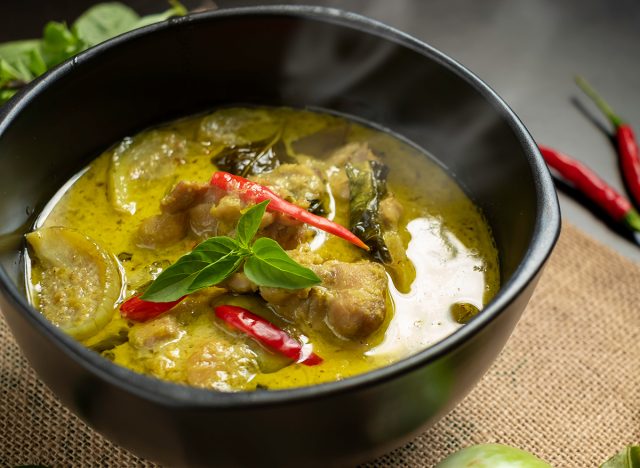 Hot Thai chicken green curry 