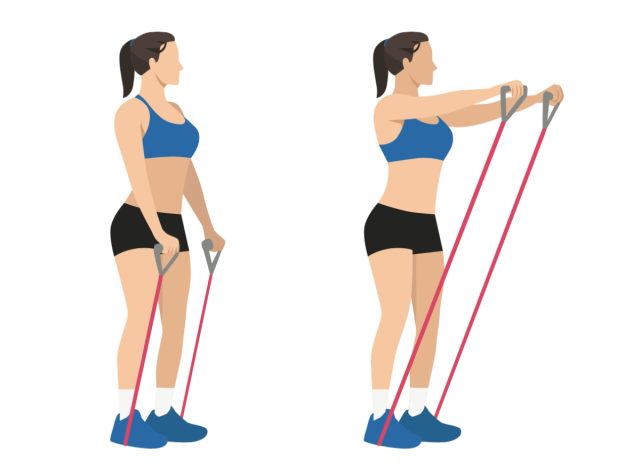 resistance band front raise