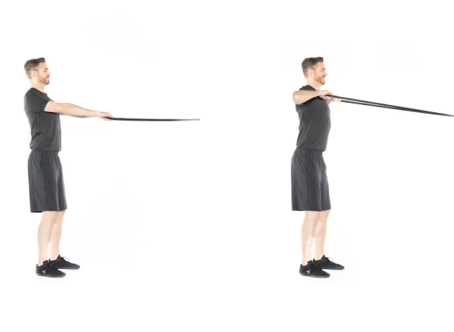resistance band face pulls, resistance band exercises