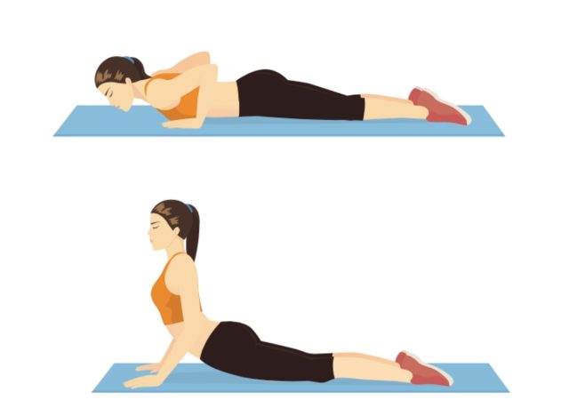 cobra pose, yoga exercises to reduce arm fat