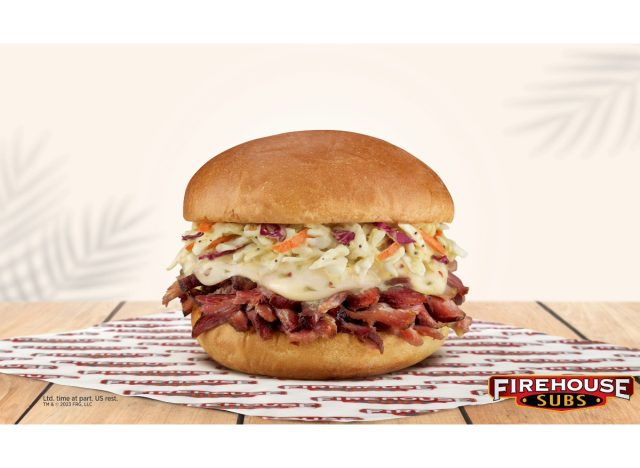 firehouse subs' king's hawaiian pork & slaw sandwich