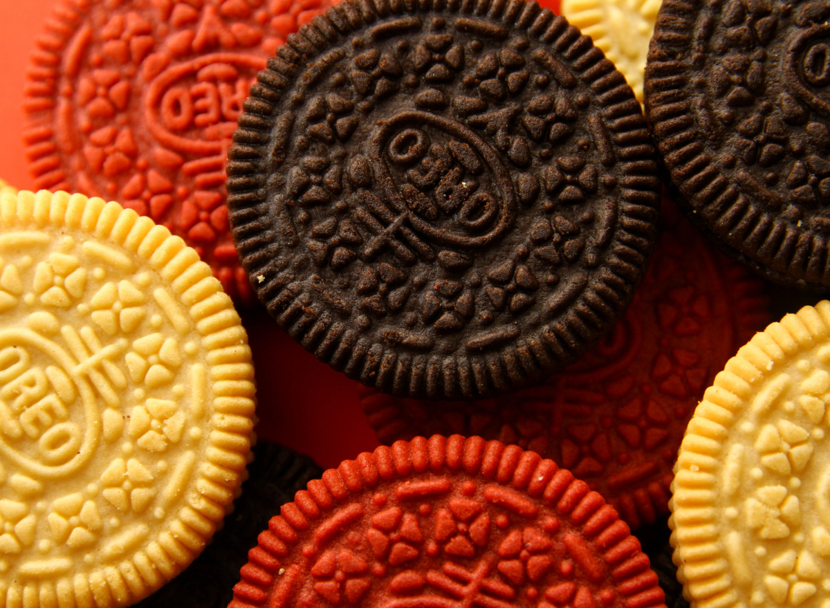 golden, classic, and red velvet oreos