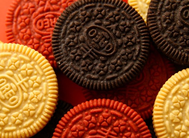 golden, classic, and red velvet oreos