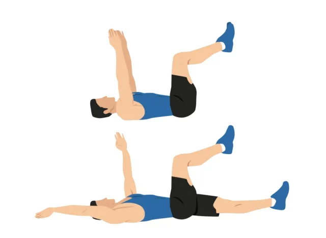 dead bug exercise, concept of ab workouts for men