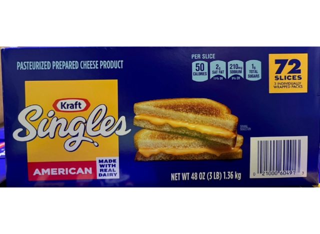 recalled kraft singles 72 slices package