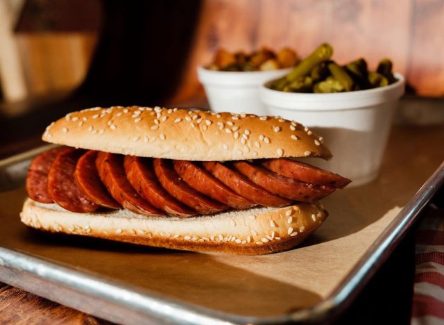 Soulman's Bar-B-Que's The Soulwich Sandwich with Sausage
