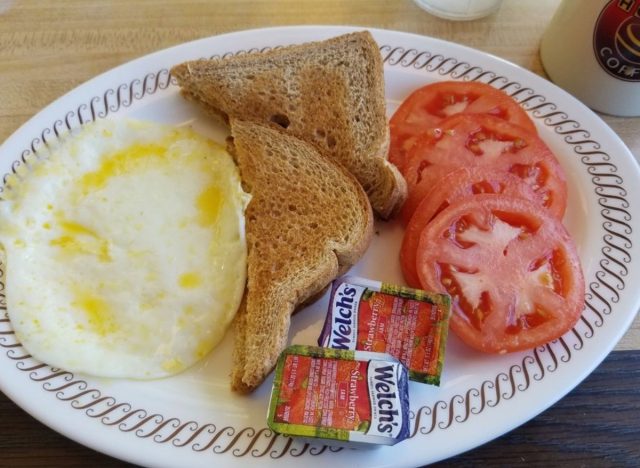 waffle house wheat toast and tomato and egg
