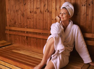 woman in sauna