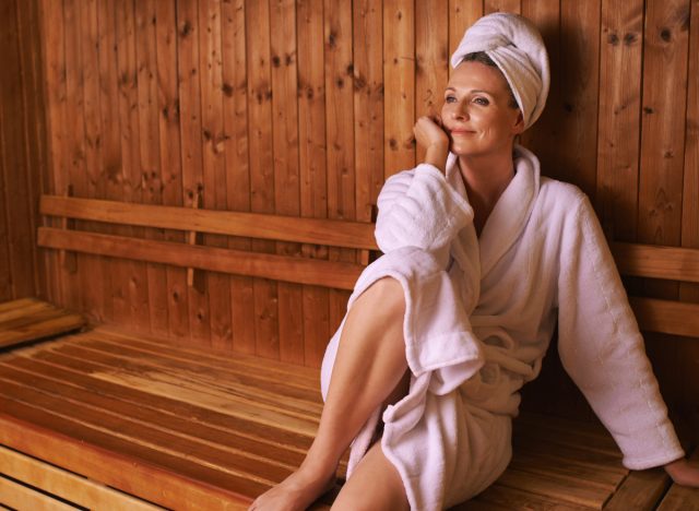 woman in sauna