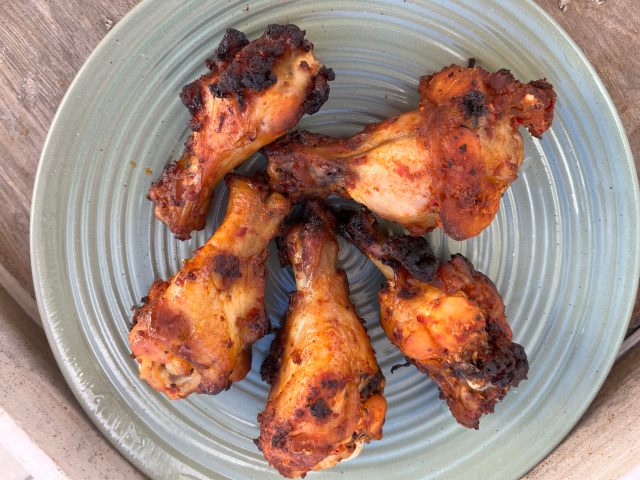 Cooked garlic pepper seasoned party wings from Costco