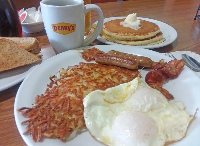 Grand Slam Breakfast at Denny's Restaurant 