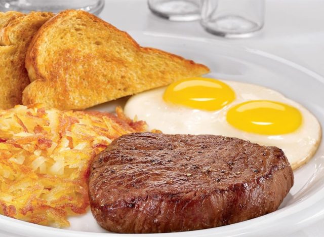 Denny's steak and eggs