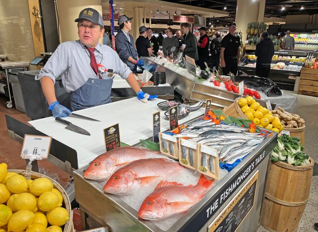 Fishmonger's table at Wegmans in New York City