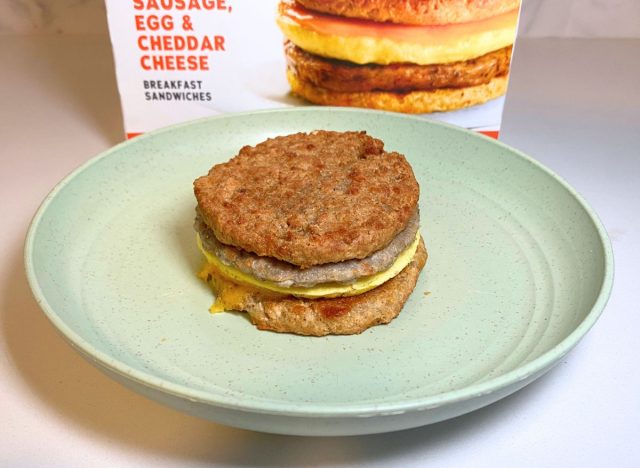 Realgood Sausage, Egg & Cheddar Cheese breakfast sandwich