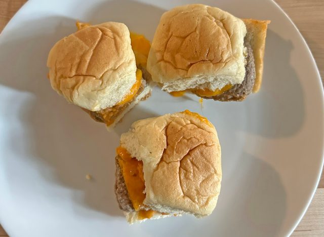 Mini cheeseburgers from Trader Joe's