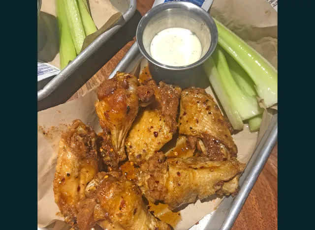 Naked hot honey wings at Twin Peaks