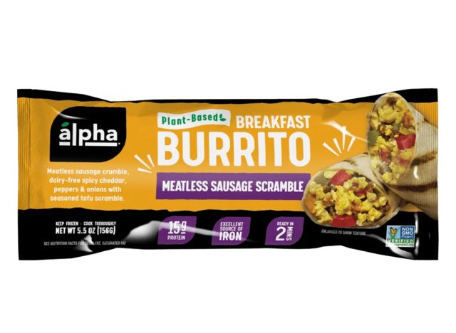 Alpha Meatless Sausage Breakfast Burrito