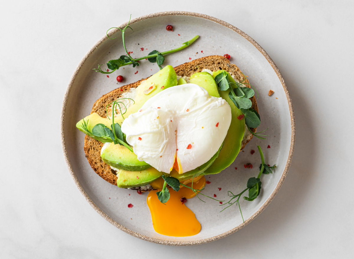 avocado toast with egg, concept of can eggs help you lose weight