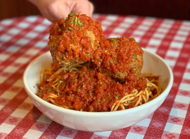 buca di beppo meatballs and spaghetti
