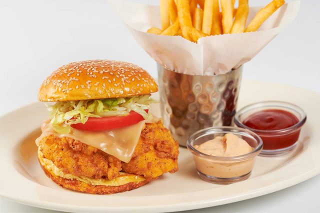 The Cheesecake Factory Spicy Crispy Chicken Sandwich with Chipotle Mayo