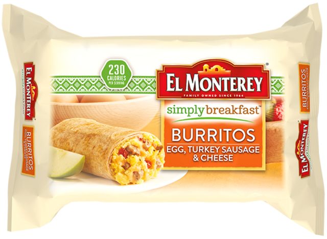 El Monterey Simply Breakfast™ Egg, Turkey Sausage & Cheese Burritos