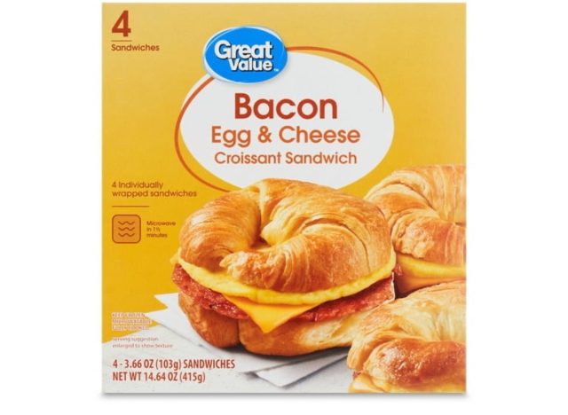 great value bacon egg and cheese on croissant