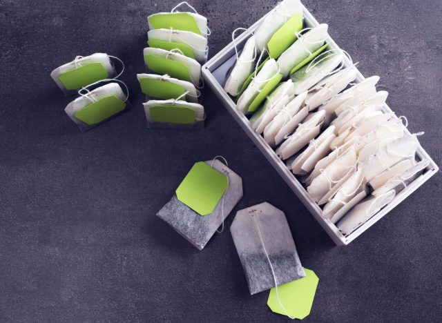 green tea bags in box