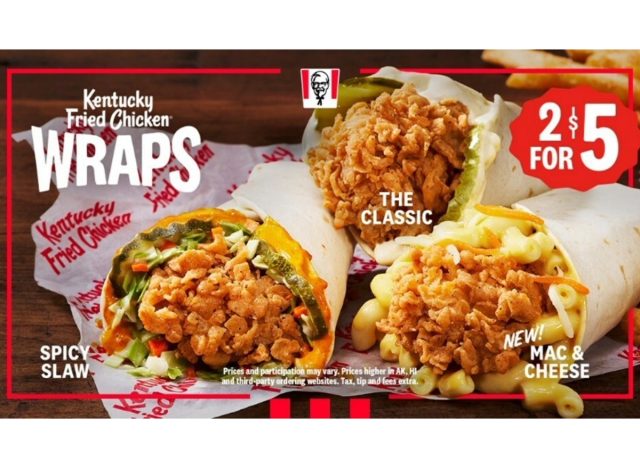 kfc kentucky fried wraps