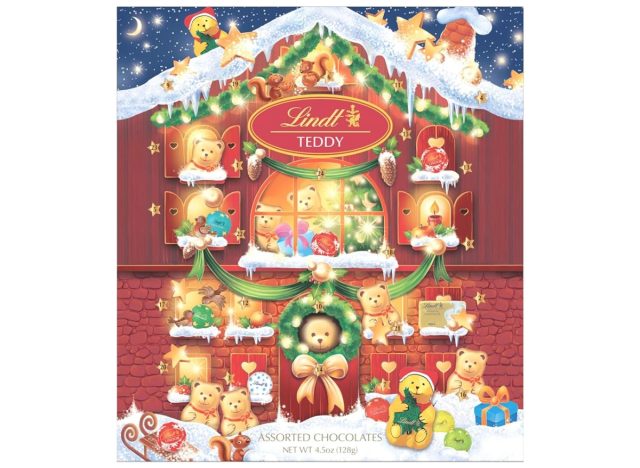 lindt holiday teddy bear chocolate candy advent calendar