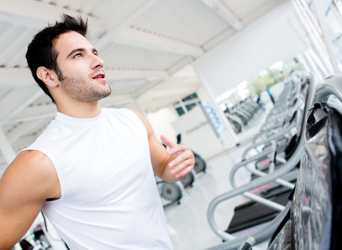 man on treadmill, concept of weight loss workouts for men