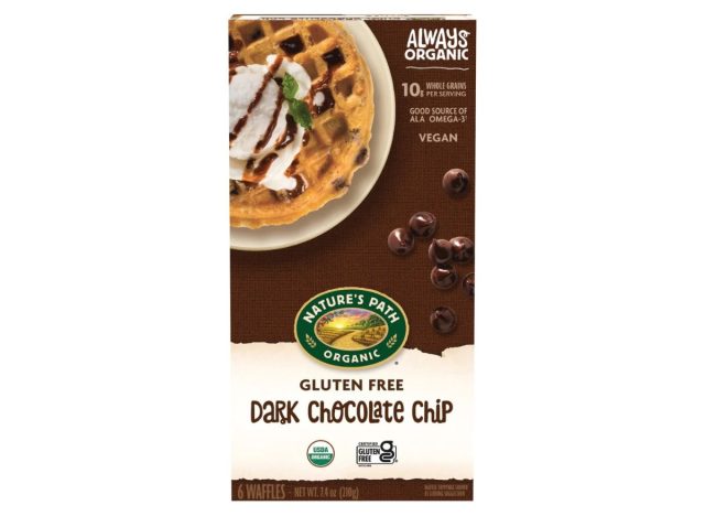 nature's path organic gluten free dark chocolate chip frozen waffles