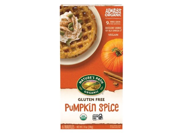 nature's path gluten-free pumpkin spice frozen waffles