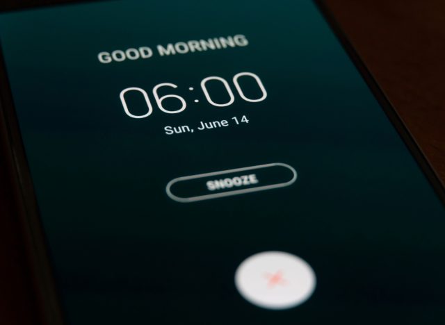snooze morning alarm concept