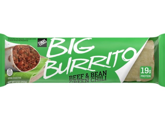 tina's beef & bean green chili big burrito