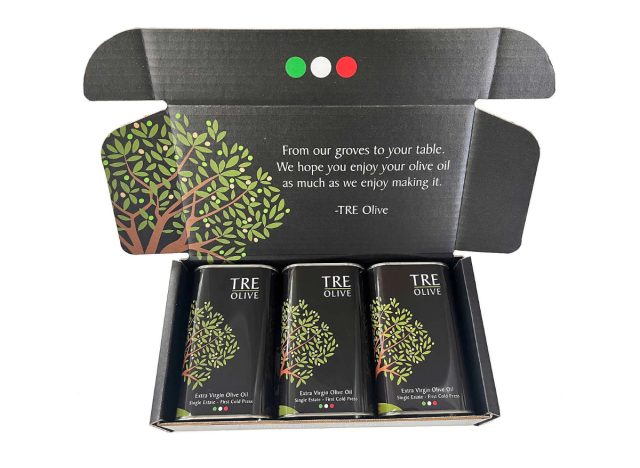 tre olive harvest extra virgin olive oil variety gift box