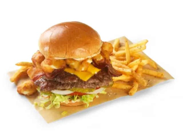 Buffalo Wild Wings Cheese Curd Bacon Burger