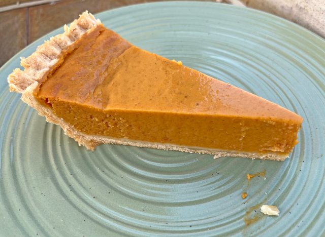 Slice of pumpkin pie from Costco