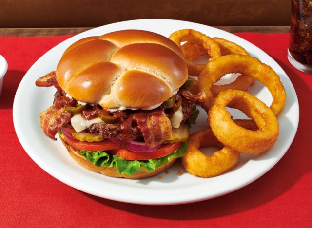 Denny's Flamin' 5-Pepper Burger