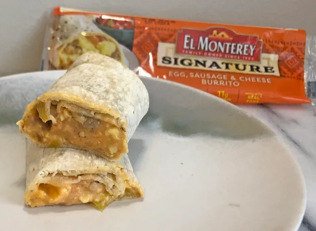 El Monterey sausage egg breakfast burrito