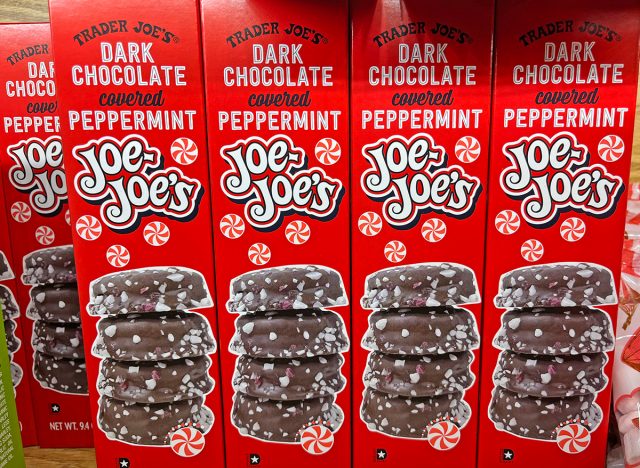 Dark chocolate covered peppermint Joe-Joe's from Trader Joe's