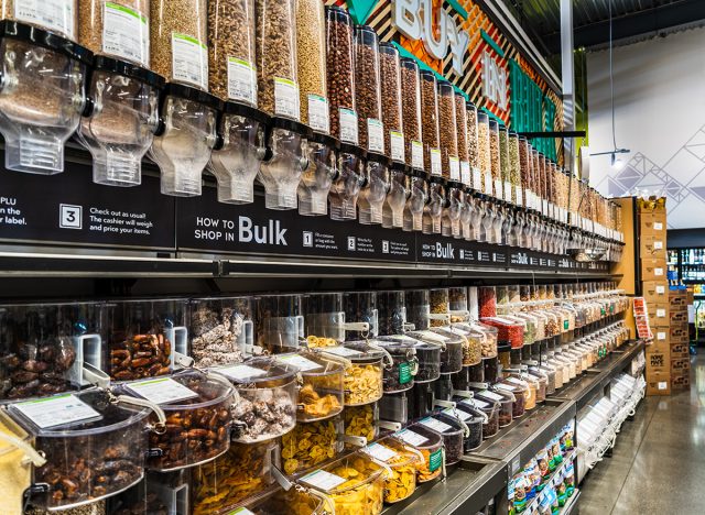 Bulk section in a Whole Foods store