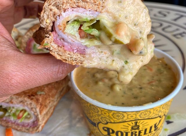 Broccoli cheese soup at Potbelly