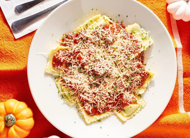 Spinach and cheese ravioli at Old Spaghetti Factory