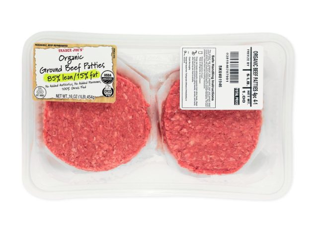 TJ's organic beef patties