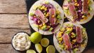 ahi tuna tacos, concept of Mediterranean diet recipes for weight loss