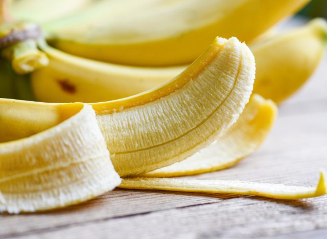 banana peeled, concept of how many calories in a banana