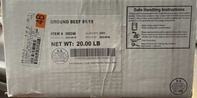 box of skyline provisions recalled ground beef