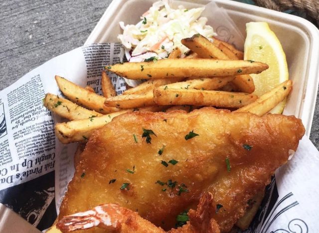 brown bag seafood fish and chips