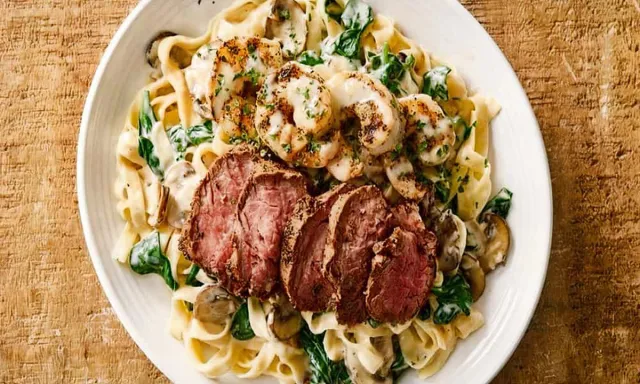 Carrabba's Italian Grill Filet and Shrimp Pasta Toscana